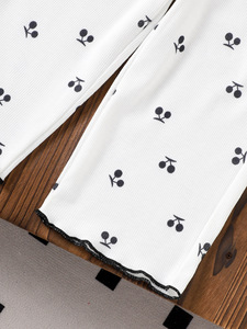 เสื้อผ้าเด็กฤดูใบไม้ร่วงฤดูหนาวสไตล์ใหม่เสื้อยืดลายดอกไม้สีขาวและกางเกงชุดสองชิ้นสำหรับเด็กวัยหัดเดินเสื้อผ้าเด็กหญิง 0-3Y - Product Image 6