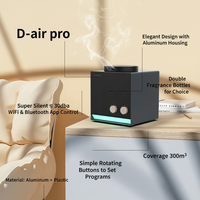 Diffuseur d'arômes électrique intelligent WiFi double bouteille 200 ml, boîtier en plastique, contrôle par application, ultra silencieux, pour table, huiles essentielles, effet flamme