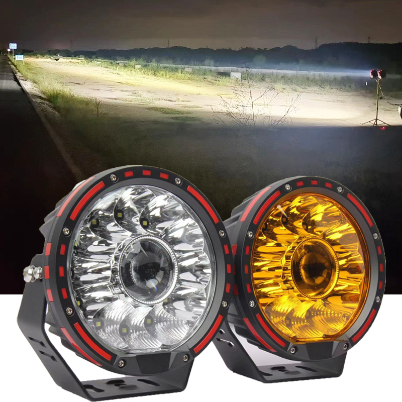 2025 Automotive Aurora 7 Inch LED Work Light New 7inch Yellow 2km off Road Led 7'' 75W Laser LED Auto Lights LED Driving Light