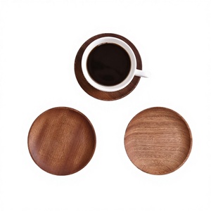 Plateau de rangement en bois massif d'ébène noir, style européen, pour vaisselle de cuisine et bijoux, petit plateau en bois, dessous de verre - Product Image 3
