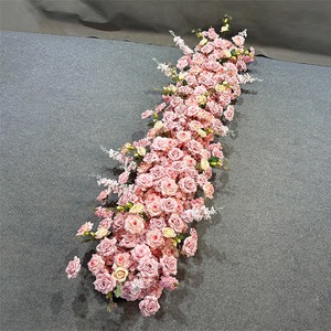 Factory Custom Artificial Rose <b>Table</b> Runner White Wedding <b>Decor</b> <b>Table</b> Runner Banquet Event <b>Decoration</b> - Product Image 5