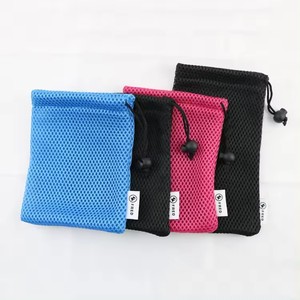 Tùy chỉnh nhỏ giá rẻ bán buôn dây rút lưới túi nylon lưới Túi Pouch với nhãn cho thiết bị điện tử - Product Image 1