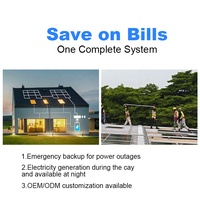 Système d'énergie solaire 3KW 5KW 10kva 20kwa, onduleur hybride, pack lithium 51.2v, kit de montage sur toit, MPPT, onde sinusoïdale pure, système solaire domestique