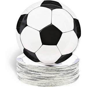 Factory Direct Soccer Party <b>Plates</b> Round 9 Inch CMYK Disposable Soccer Paper <b>Plates</b> for Sports Themed Birthday Team Banquet BBQ - Product Image 1
