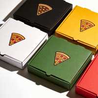 Boîte à pizza carrée personnalisée en carton ondulé E Flute, épaissie, résistante à l'huile, conçue pour la livraison