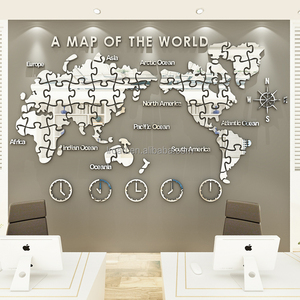 Accenti decorativi creativo stereoscopico ufficio azienda negozio casa arte decorativa mappa del mondo decorazione della parete in acrilico - Product Image 5