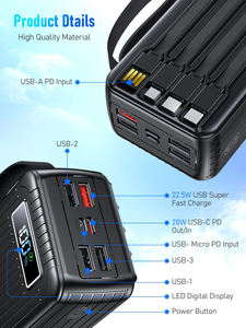 แบตสำรอง Pd20w จุได้เยอะจาก hyto 22.5W <span class=keywords><strong>50000MAH</strong></span> แบตสำรองภายนอกแบบพกพาได้รวดเร็วสำหรับ <span class=keywords><strong>Xiaomi</strong></span> Samsung - Product Image 5