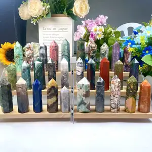 Wholesale Nature High Quality Crystals Healing Stones Clear Quartz Point Obelisk Mixed Material Point Tower For Decorations