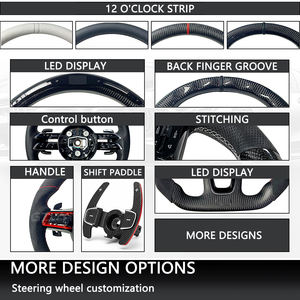 Volant en fibre de carbone semi-LED <span class=keywords><strong>S</strong></span>-<span class=keywords><strong>Line</strong></span> avec bouton de démarrage, cuir perforé R8 pour <span class=keywords><strong>Audi</strong></span> A1 A3 <span class=keywords><strong>A4</strong></span> A5 A6 A6L A7 A8 Q3 Q5 - Product Image 4