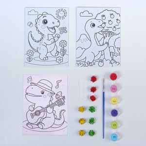 Artisanat Set Bricolage Pour Enfants Dinosaur Pictures Kit de pintura Peinture Par Chiffres Sur Toile Sans Cadre - Product Image 2