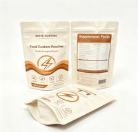 Sachet d'emballage personnalisé refermable avec fermeture éclair en BOPP/VMPET/PE, imprimé numériquement, pour snacks, bonbons et aliments