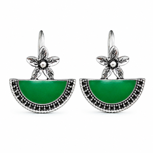 Orecchini verdi bohémien con design floreale, orecchini pendenti, eleganti accessori di gioielleria vintage per donna - Product Image 2