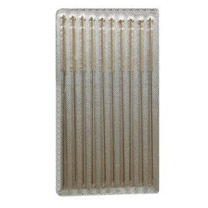 Aiguilles d'<span class=keywords><strong>acupuncture</strong></span> jetables stériles individuelles en papier d'aluminium, entièrement dorées, à usage unique, 100 pièces/boîte - Product Image 2