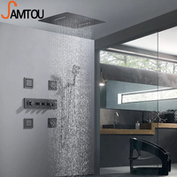 Système de douche monté au plafond, douche de plafond, panneau de douche à led de salle de bain, ensemble de robinets de douche à pluie