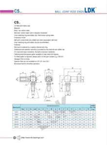 Ldk độ chính xác cao Studded ổ cắm CS5/1 Metric Kích thước bóng Doanh Rod End mang cho máy cắt cỏ - Product Image 2