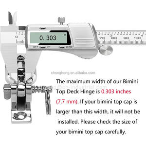 Herrajes para Yates y Embarcaciones: Bisagra de Cubierta para Toldo Bimini, Acero Inoxidable 316 Pulido Espejo, Bisagra Marina para Cubierta - Product Image 5