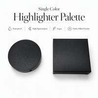 Palette de surligneur monocouleur scintillante à faible MOQ, poudre de maquillage à paillettes polarisées, vente en gros d'usine, logo personnalisé