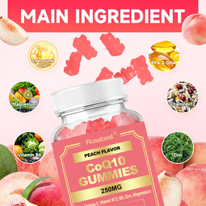 Rosebest OEM Etichetta Privata Gommose Vegane al Coenzima Q10 Integratori Antiossidanti con Vitamina B6/B12 e <span class=keywords><strong>Omega</strong></span>-3 DHA & EPA - Product Image 2