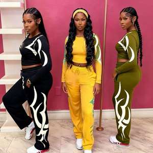 Winter Yoga Sport Designer Jogginganzüge Damen Casual Sweatshirt mit Langer Hose <span class=keywords><strong>2</strong></span>-teiliges Set Oberteil und Hose Set für Frauen - Product Image 1