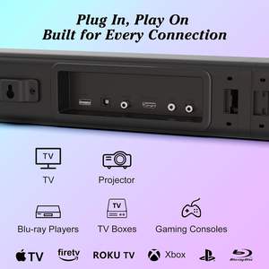 Barra de Sonido con Luces LED RGB, Sistema de Altavoces Bluetooth 2.1CH, Sonido Envolvente de 180W para Televisión - Product Image 5