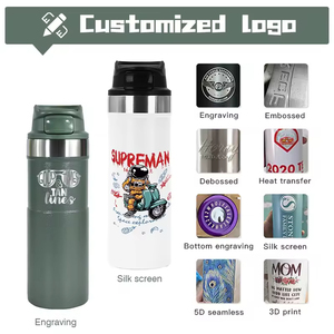 בקבוק מים נירוסטה נייד עם מכסה להעיף את מכסה יצירתי ישר מבודדים, עיצוב קלאסי עבור קפה ספורט קפה - Product Image 4