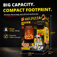 Máquina Expendedora de Pizza Inteligente Automática Grabot con Pantalla de 55 Pulgadas, Control por IA, Integración con la Nube y Monitoreo Remoto