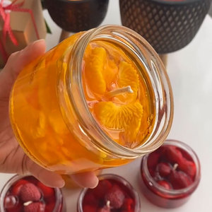 เทียนหอมกลิ่นผลไม้รสส้มแยม<span class=keywords><strong>สต</strong></span>รอเบอร์รี่สีแดงเทียนหอมระเหยทำมือสุดสร้างสรรค์สำหรับตกแต่งโต๊ะขนม - Product Image 3