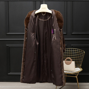 <span class=keywords><strong>Cappotto</strong></span> di Lusso da <span class=keywords><strong>Donna</strong></span> in Vera Pelliccia di <span class=keywords><strong>Visone</strong></span> Saga Lunghezza Intera, Capospalla Invernale Casual in Pelliccia di <span class=keywords><strong>Visone</strong></span> Naturale - Product Image 4