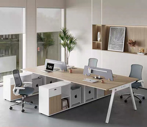 Partición de casillero moderno Muebles de oficina opcionales Escritorio modular Cuatro asientos Mesa de estación de trabajo para cubículo - Product Image 2