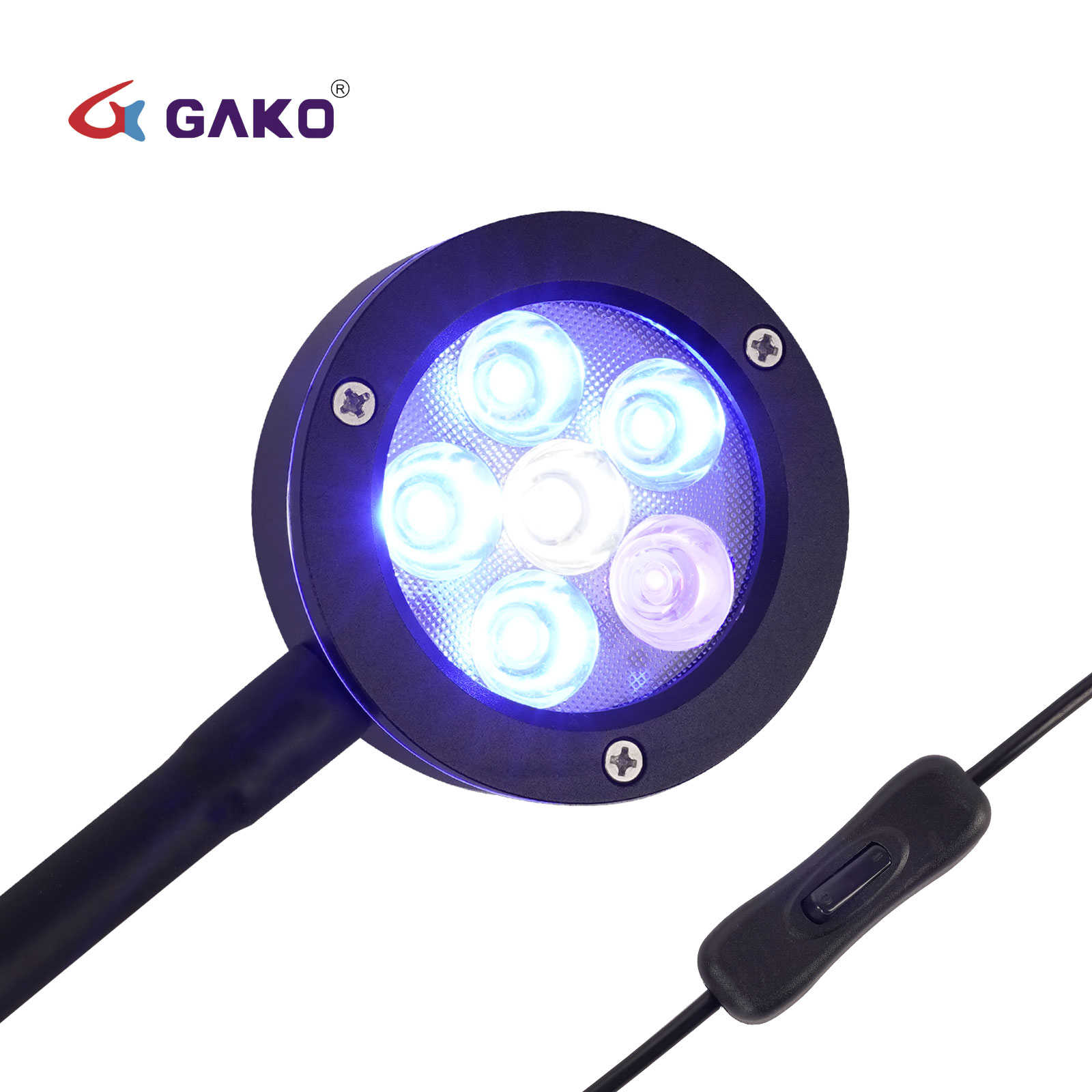 Gako-miniluz de Arrecife Marino de aleación de aluminio, brazo flexible, iluminación LED marina para tanque de peces de arrecife Croal