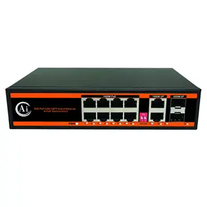 12 Poort Gigabit Poe Switch Ethernet Vlan Onbeheerde Switch 8 Poe Poort Met Sfp Poort Voor Ip Camera Cctv