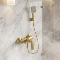 Nouvelle conception Robinet de salle de bain en laiton brossé doré à fonction unique, mitigeur de baignoire, ensemble de douche pour salle de bain