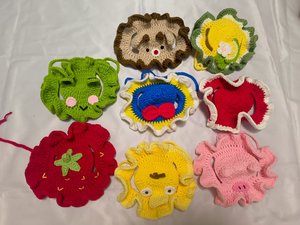 Chapeau au crochet Chat Spooky Tricoté Costume Cap Tresse Halloween Hut avec Trous D'oreille Main Witchhat Crochet Pet Non-toxique Fil HeaddGear - Product Image 4