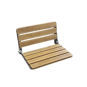 Solid Wood <b>Folding</b> <b>Shower</b> <b>Stool</b> 45x34x26.6 Cm Wall Mounted Bathroom Seat With Backrest Non Slip Foldable - Product Image 3