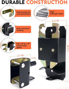 Chiusura Unidirezionale <span class=keywords><strong>per</strong></span> Cancello Bestiame - Chiusura Metallica Nera <span class=keywords><strong>per</strong></span> Cancello Agricolo a 1 Via <span class=keywords><strong>per</strong></span> Recinti <span class=keywords><strong>Cavalli</strong></span>, Ranch - Product Image 6