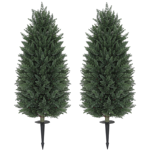 Decoración de boda, árboles de ciprés artificiales, ciprés <span class=keywords><strong>italiano</strong></span> artificial, plantas artificiales redondas resistentes para interiores y exteriores, maceta de metal. - Product Image 1
