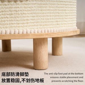 Mesa de centro de sisal para gatos con superficie y base de madera para gatos medianos, poste rascador duradero, mueble compartido para humanos y mascotas - Product Image 5