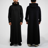 Thobe Homme Personnalisé Nouveau Design 2026 avec Capuche, Fermeture Éclair 1/4, Broderie et Impression LOGO, Manches Longues Style Marocain