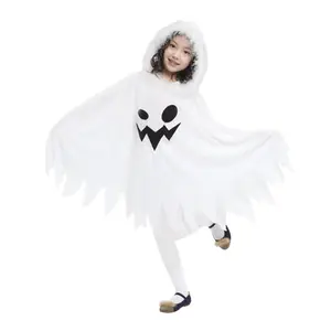 Halloween White Hooded Cloak Cape Kostüme Mädchen Black Ghost Elf Dekoration Cosplay Kostüm für Kinder