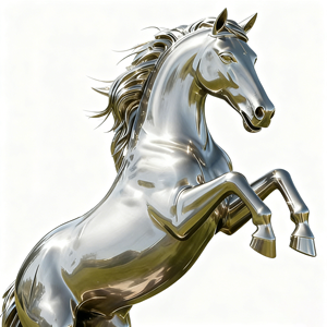 Escultura de Caballo Galopante Realista en Acero Inoxidable Pulido con Acabado Espejo, para Hotel de Lujo, Tamaño Personalizado - Product Image 5