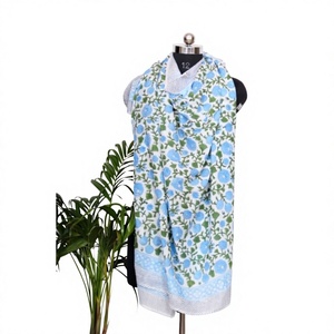 Best Quality Hand Block Printed Floral 100% Cotton Breathable Quick Dry Lightweight <b>Beach</b> Pareo <b>Wrap</b> for Women Swimwear Sarong - Product Image 1
