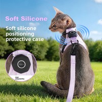 Ensemble Harnais et Laisse pour Chat Anti-Évasion, Rembourré, Solide, Personnalisable, Réfléchissant, avec Support de Traceur en Silicone Souple – Vente en Gros