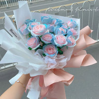 20 pièces/sac Papier d'emballage floral imperméable couleur unie pour bouquets, fournitures de fleuriste, style INS, vente en gros