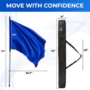 KHAMPA Spinning Color Guard Flag 71 In Blue Lightweight <b>Dance</b> Flag With <b>Pole</b> And Carrying Bag For Cheerleading Events - Product Image 3