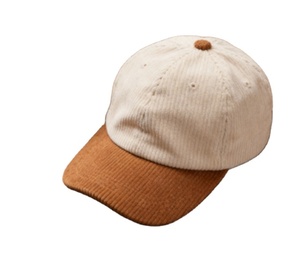6 Panel Vintage Autumn/Winter Two-Tone Corduroy Color Block Unisex Outdoor Use Warmth Soft Hand Embroidery Image Duckbill - Product Image 1