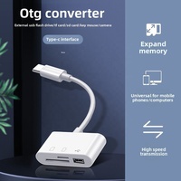 Lector de Tarjetas SD 3 en 1, Adaptador USB Tipo C Multifunción, Múltiples Puertos OTG, Lector de Tarjetas TF Mini de Alta Velocidad para Teléfonos Android