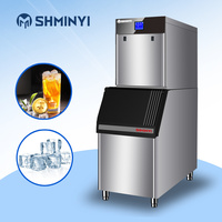 Machine à glaçons cubiques intégrée de 200 kg avec système de refroidissement rapide par air et eau pour équipement de cuisine commerciale
