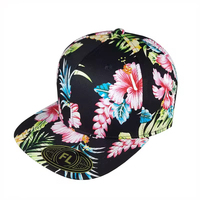 En gros personnalisé marque plat Bill Hawaii thème tropiques impression florale Snapback casquette chapeau 2025 nouvelle mode unisexe