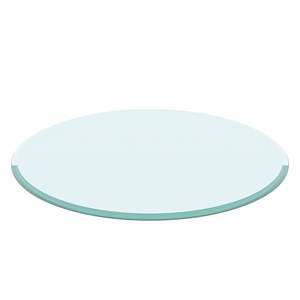 DB 28\" Inch Tempered Glass Tea <b>Table</b> Top <b>Clear</b> 1/2\" Inch Thick Beveled Polished Edge Farmhouse Design for Entry Use 2 Pieces - Product Image 6