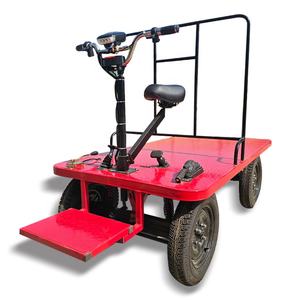 Valla de 4 ruedas Carro de mano plano de carga eléctrica Carros con especificación de neumáticos 400-10 a la venta - Product Image 2